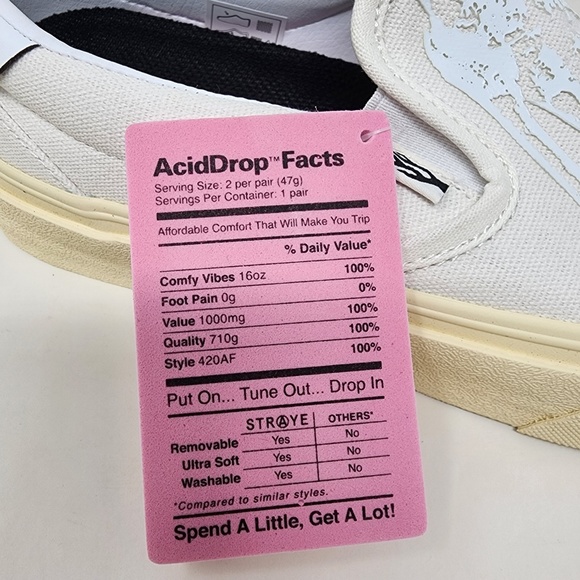 Straye Ventura Cream X-Ray 3D Acid Drop Slip On Skate Shoes - Picture 8 of 8